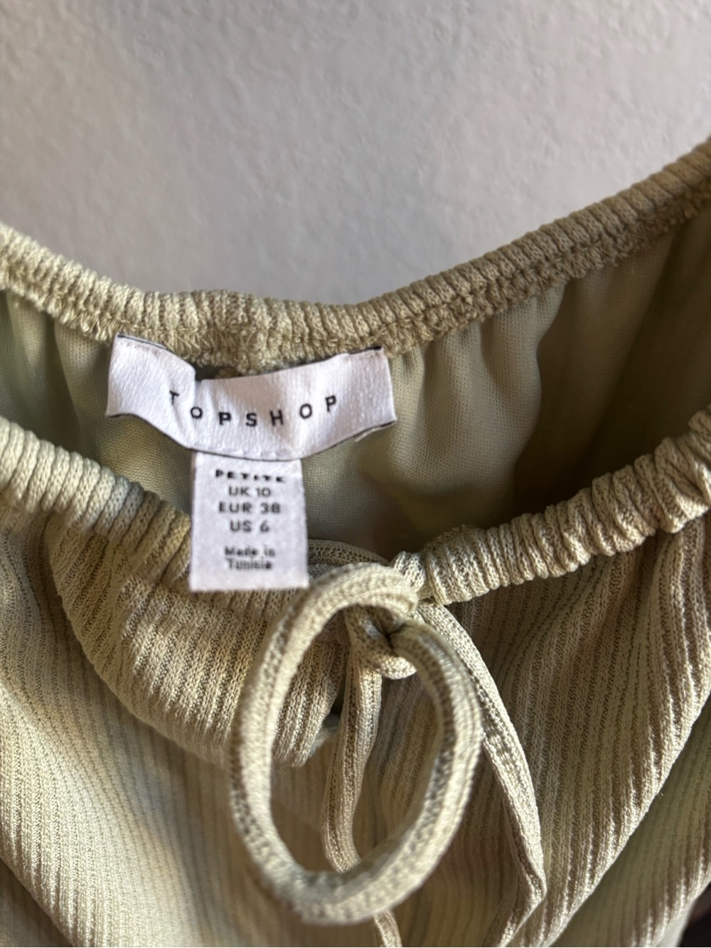 Topshop Kids Ribbed Drawstring Shorts in Olive Green